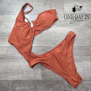 Aleumdr One Shoulder Ring Cutout One Piece Swimsuit Size S